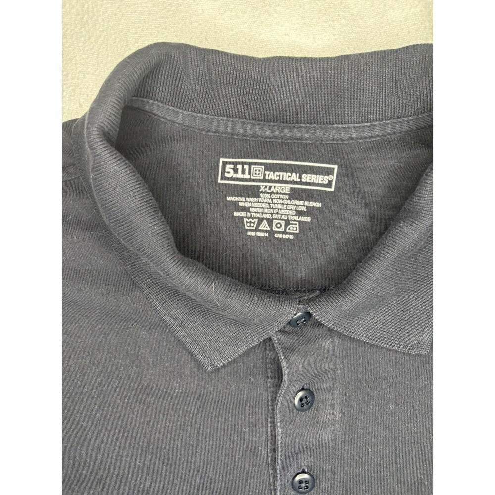 5.11 Tactical Polo Shirt Mens XL Black‎ Excellent Cotton Short Sleeve Pen Pocket - Picture 2 of 9